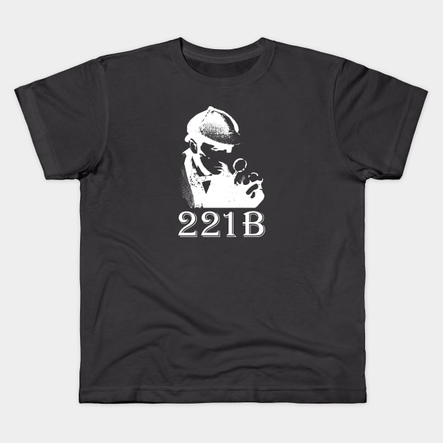 Sherlock Holmes Kids T-Shirt by BoldlyGoingNowhere